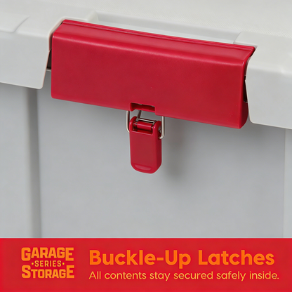 3 Gallon Heavy-Duty Garage Storage Bin with Secure Latch & Lockable Design