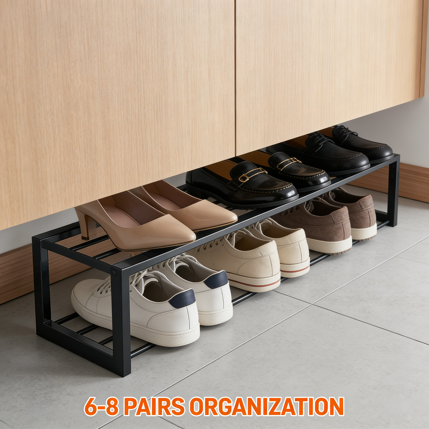 Expandable Double-Layer Metal Shoe Rack Organizer