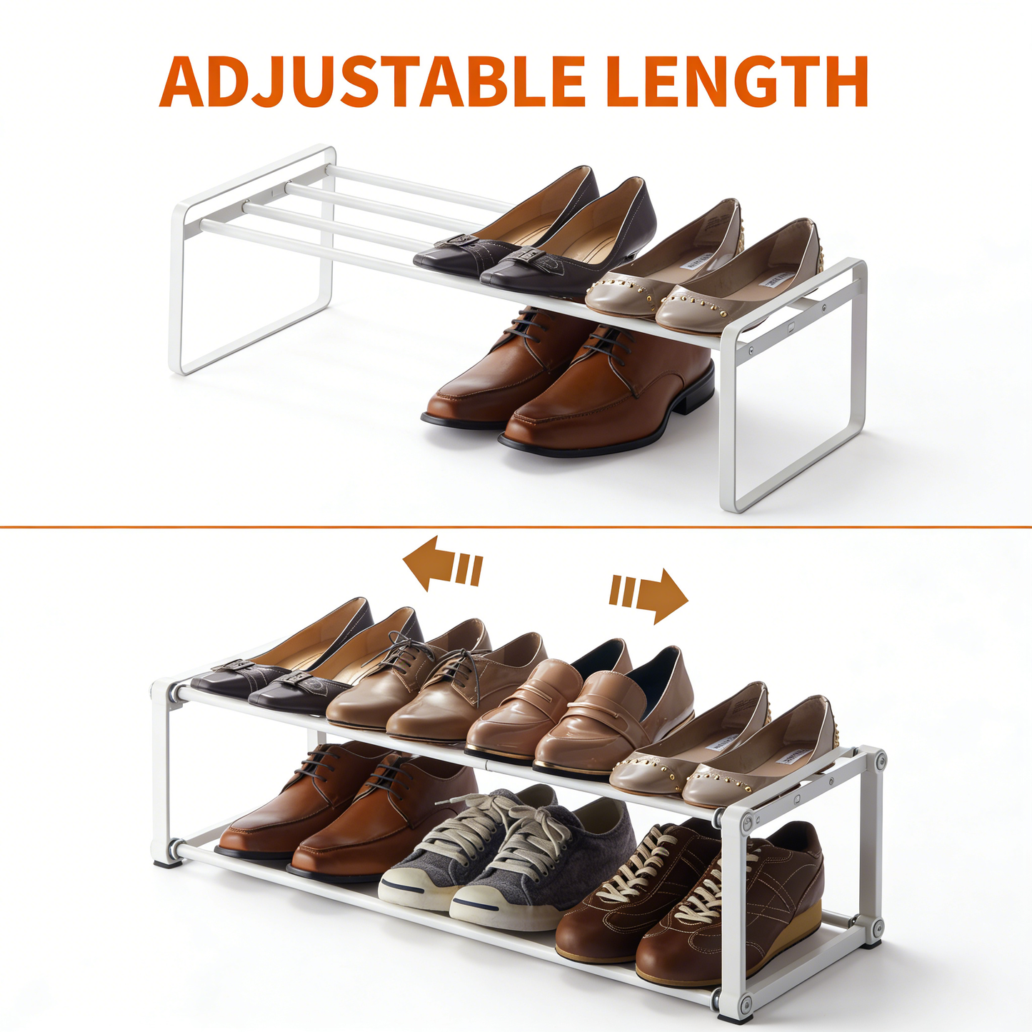 Expandable Stackable Metal Shoe Rack Organizer
