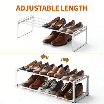 Expandable Stackable Metal Shoe Rack Organizer