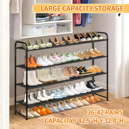 5-Tier Stackable Metal Shoe Rack Organizer (36-42 Pairs Capacity)