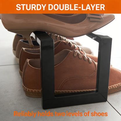 Expandable Double-Layer Metal Shoe Rack Organizer