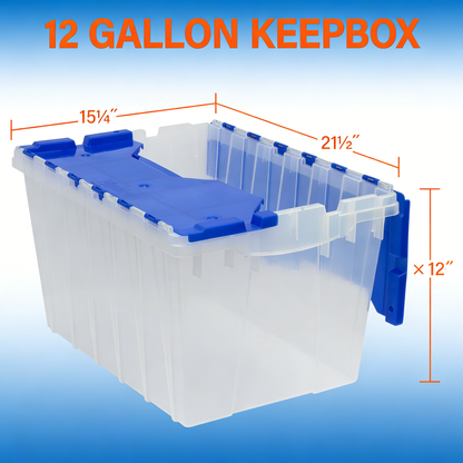 12 Gallon Clear Stackable Storage Bin with Secure Latching Lids