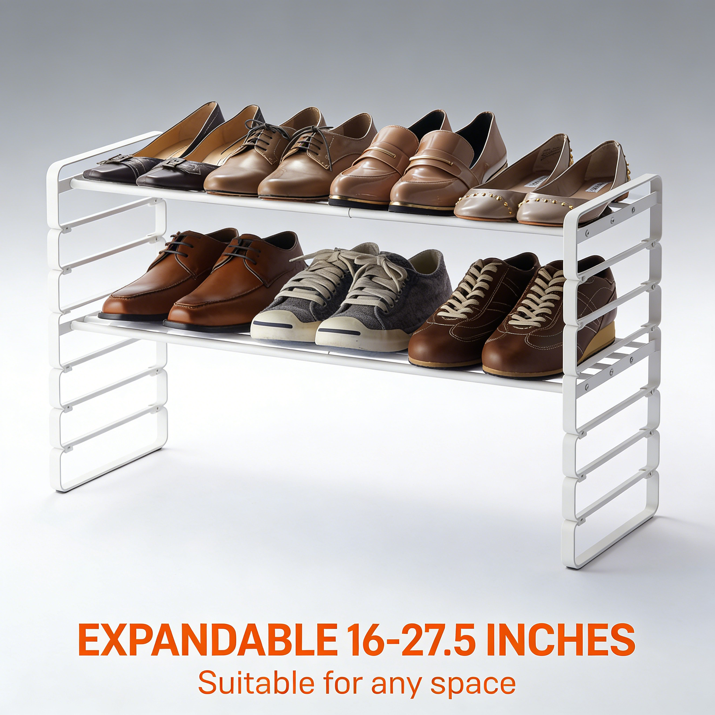 Expandable Stackable Metal Shoe Rack Organizer