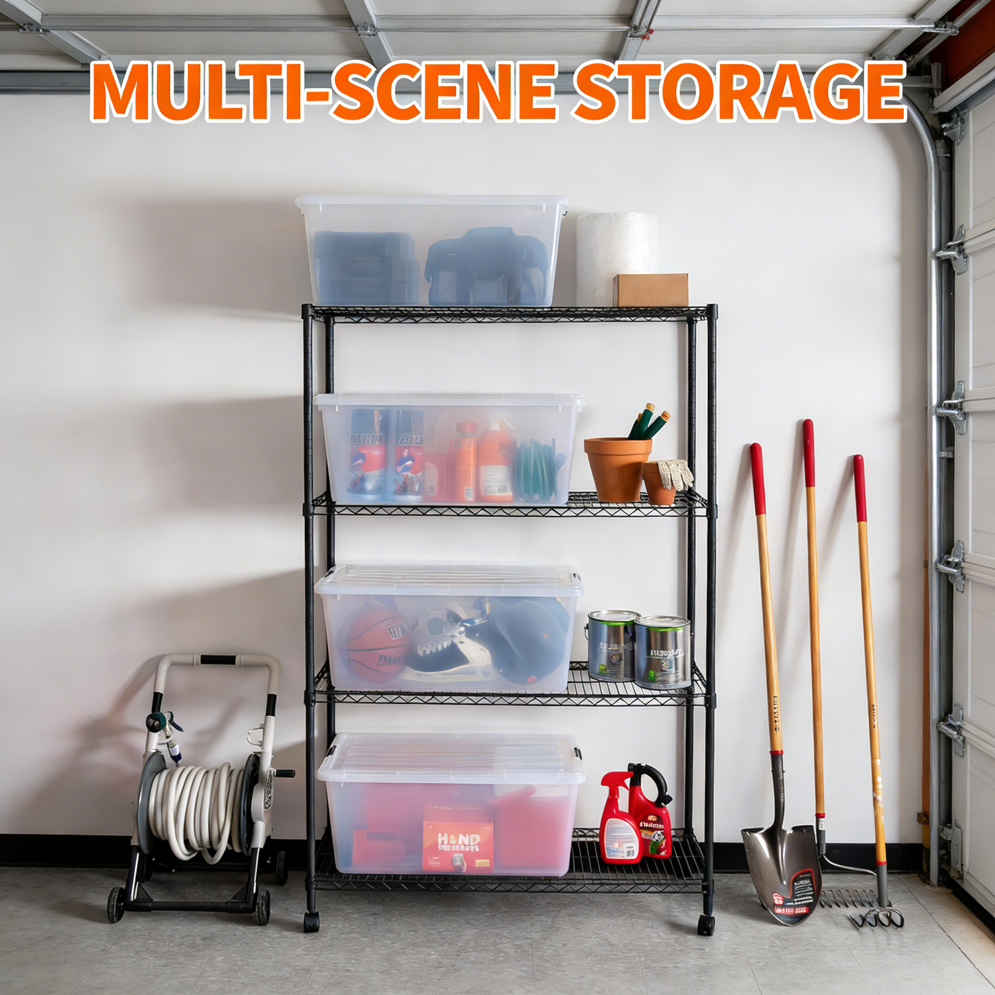 Heavy-Duty Clear Plastic Storage Tote with Secure Latching Lids