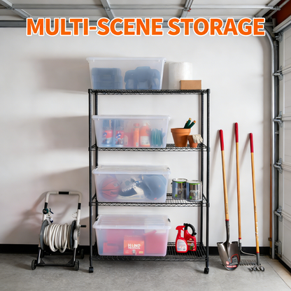 Heavy-Duty Clear Plastic Storage Tote with Secure Latching Lids