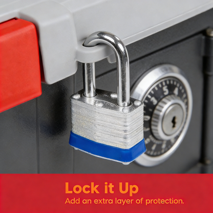 3 Gallon Heavy-Duty Garage Storage Bin with Secure Latch & Lockable Design