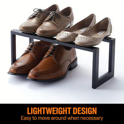 Expandable Double-Layer Metal Shoe Rack Organizer