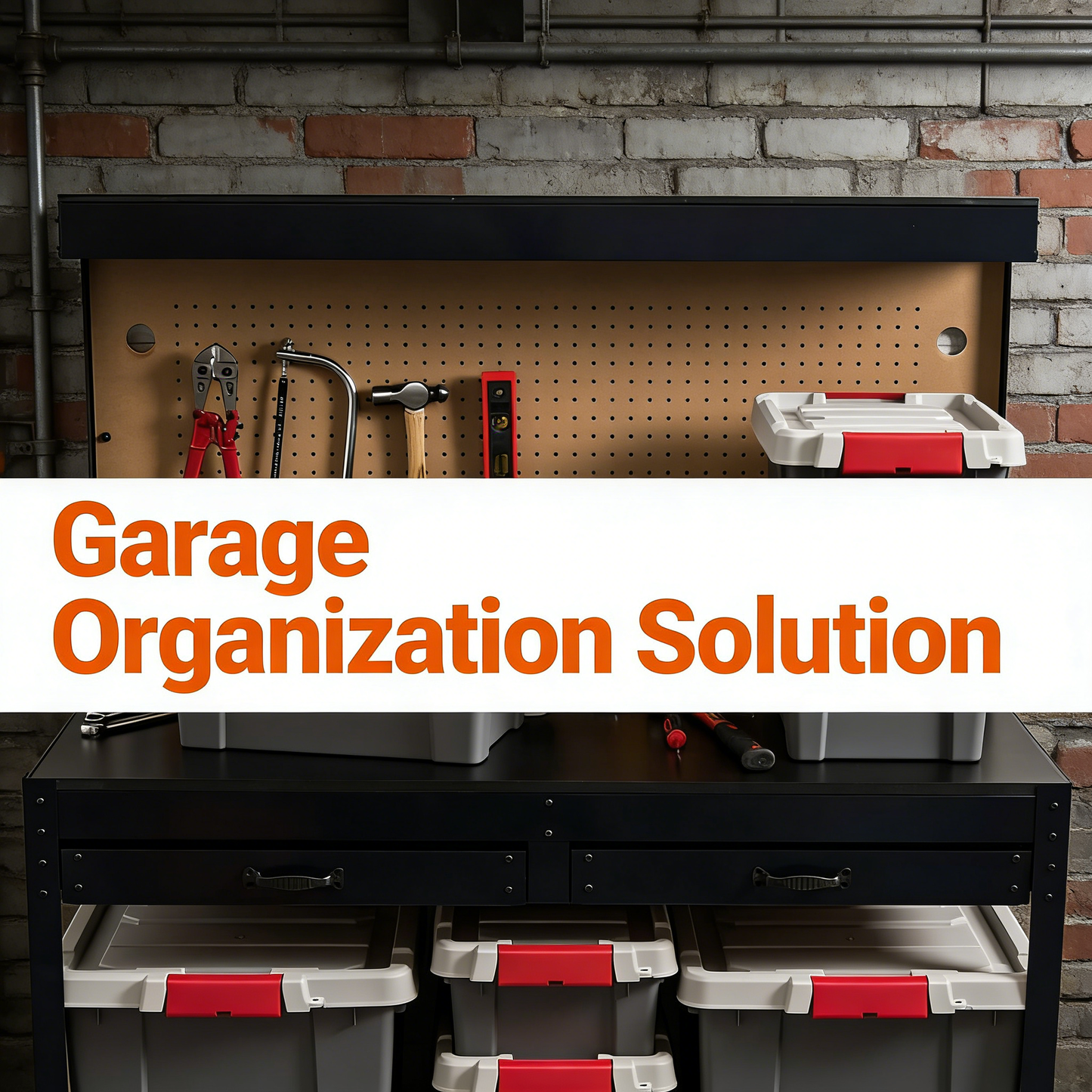 3 Gallon Heavy-Duty Garage Storage Bin with Secure Latch & Lockable Design