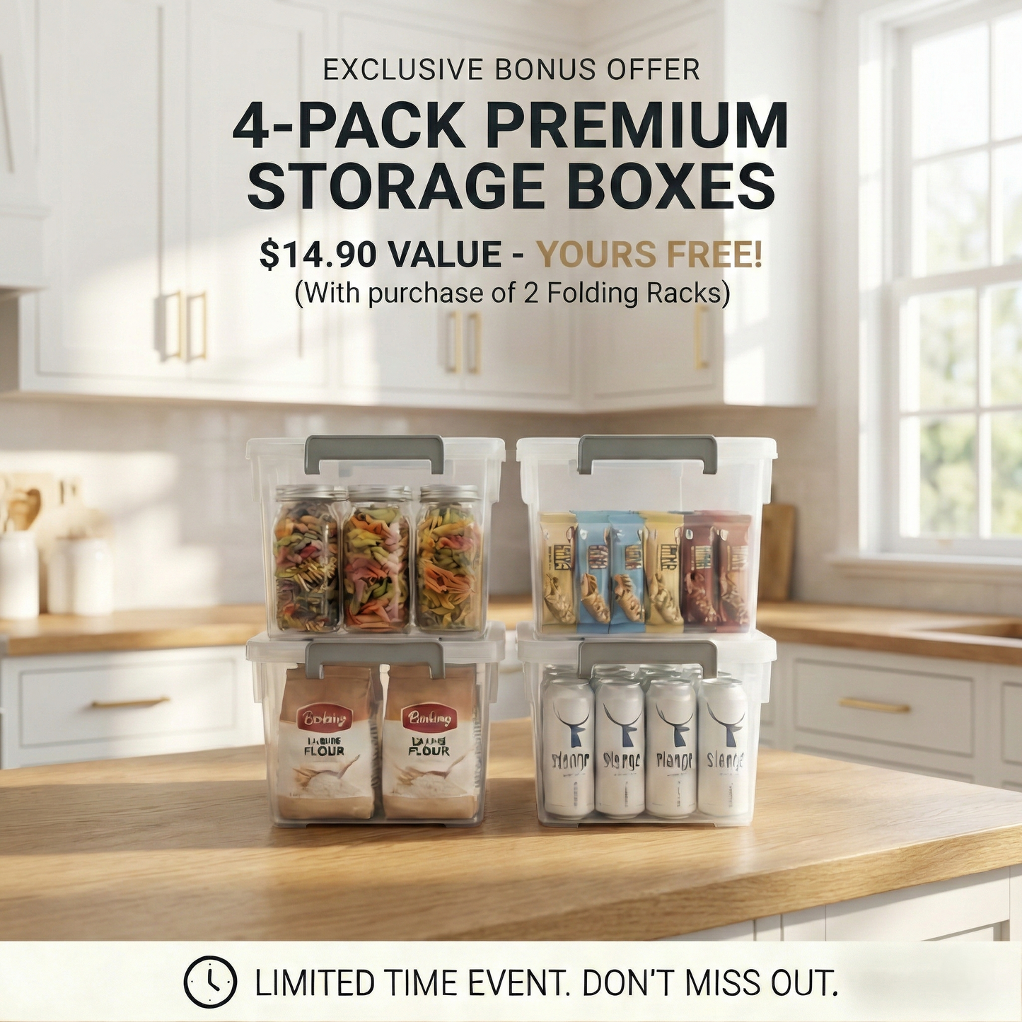 MonoLiving   Foldable 4-Tier Heavy-Duty Rolling Storage Rack