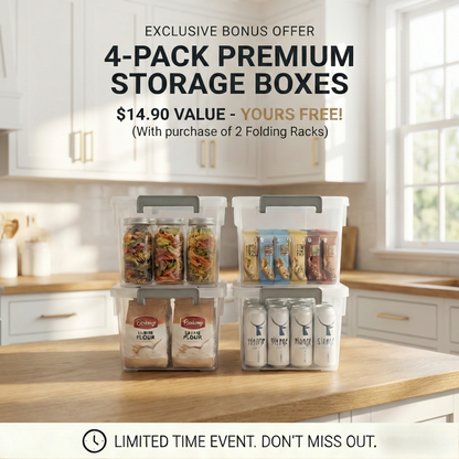 MonoLiving   Foldable 4-Tier Heavy-Duty Rolling Storage Rack