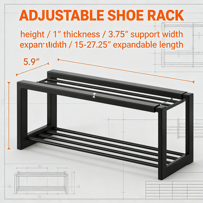Expandable Double-Layer Metal Shoe Rack Organizer