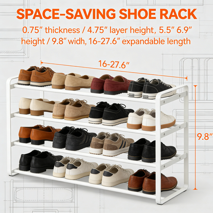 Expandable Stackable Metal Shoe Rack Organizer