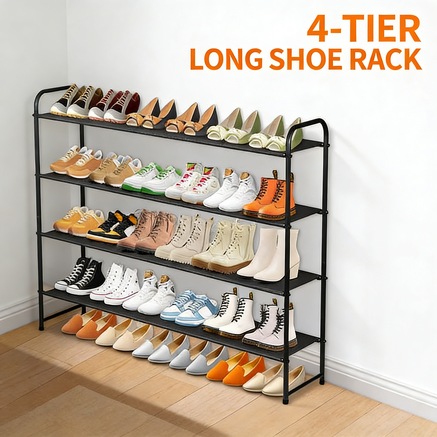 5-Tier Stackable Metal Shoe Rack Organizer (36-42 Pairs Capacity)
