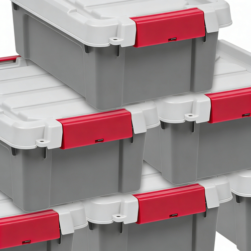 3 Gallon Heavy-Duty Garage Storage Bin with Secure Latch & Lockable Design