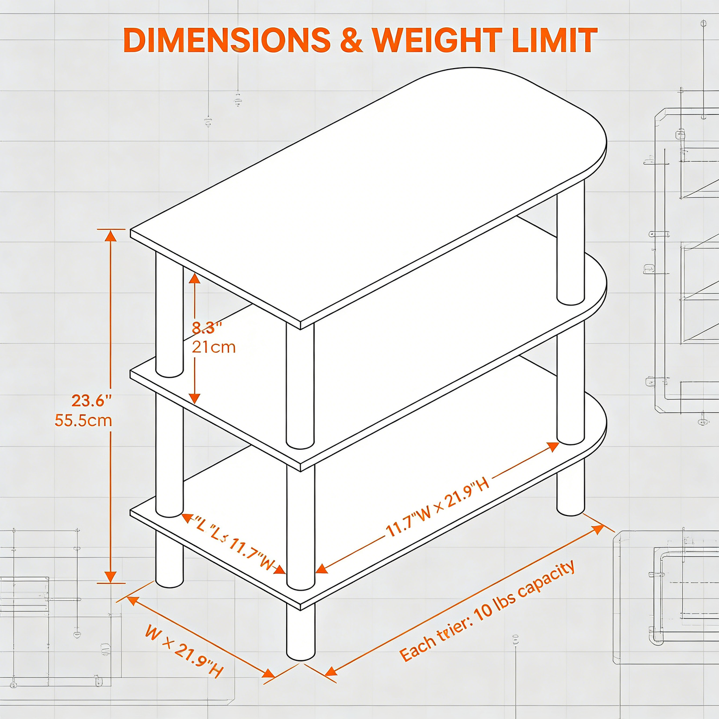 3-Tier Curved Wooden Shoe Rack Organizer