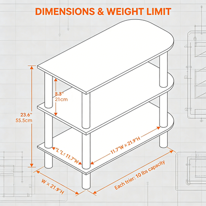 3-Tier Curved Wooden Shoe Rack Organizer
